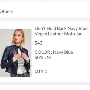 Lulus Blue Moto Jacket